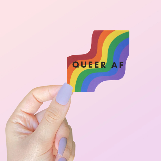 Queer AF Rainbow Sticker