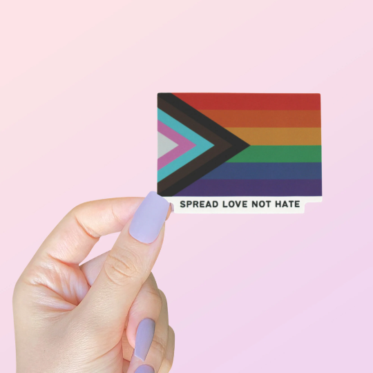 Spread Love Not Hate Progress Flag Sticker